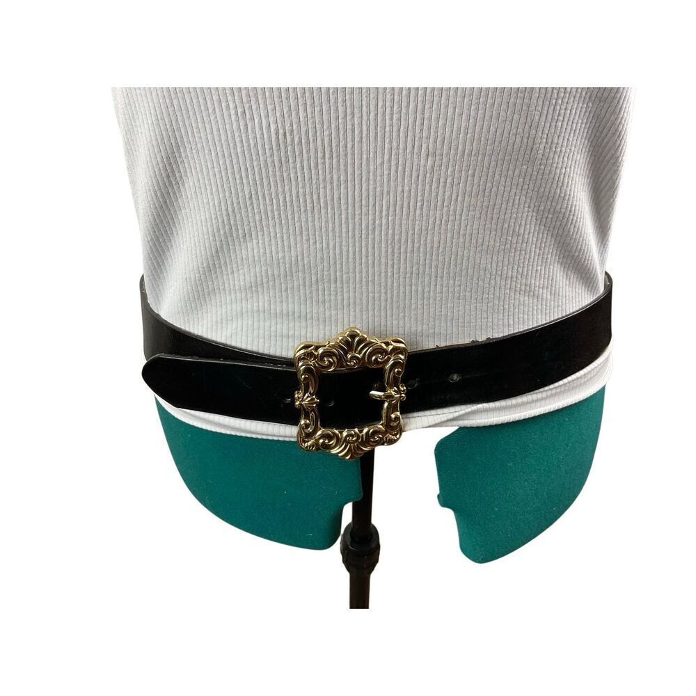 Antonio Melani black belt with large gold buckle- size L